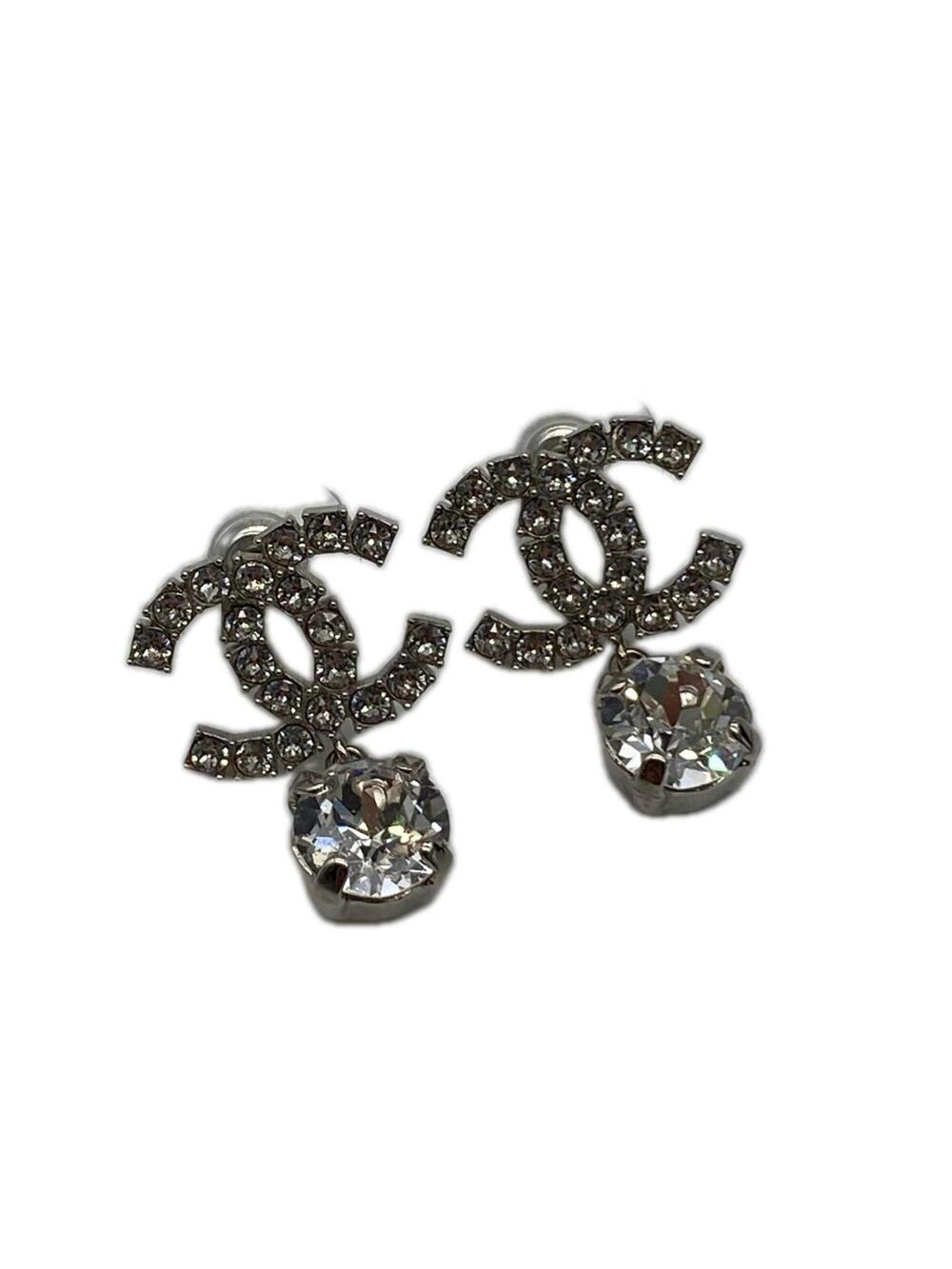 Chanel Cc Logo Earrings Sterling Silver #357842C84B